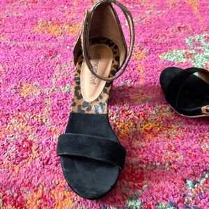 Like New Jeffrey Campbell Black and Leopard Heels